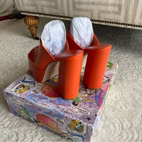 Jeffrey Campbell Orange Platform Mule - Picture 6 of 9